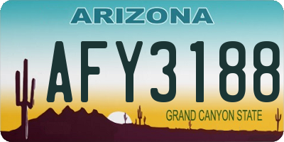 AZ license plate AFY3188