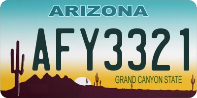 AZ license plate AFY3321