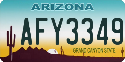 AZ license plate AFY3349