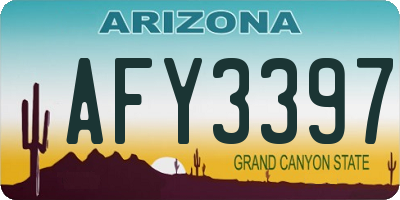 AZ license plate AFY3397