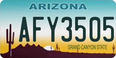 AZ license plate AFY3505