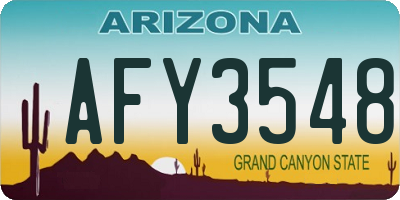 AZ license plate AFY3548