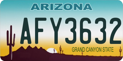 AZ license plate AFY3632