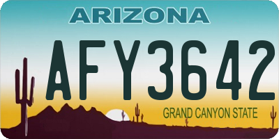 AZ license plate AFY3642