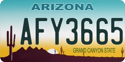 AZ license plate AFY3665