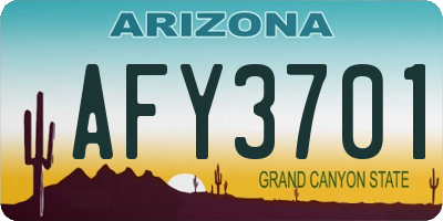 AZ license plate AFY3701