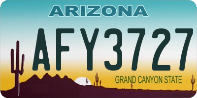 AZ license plate AFY3727