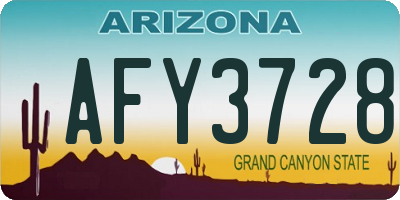 AZ license plate AFY3728