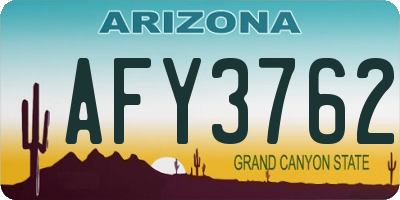 AZ license plate AFY3762