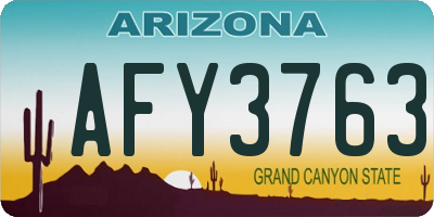 AZ license plate AFY3763