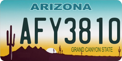 AZ license plate AFY3810