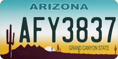 AZ license plate AFY3837