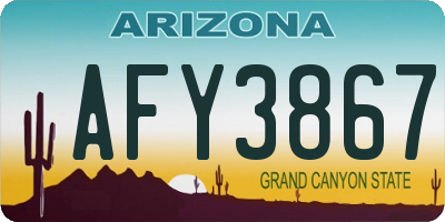 AZ license plate AFY3867