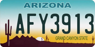 AZ license plate AFY3913