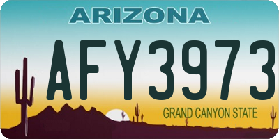 AZ license plate AFY3973