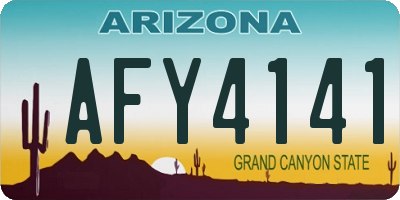 AZ license plate AFY4141