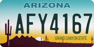 AZ license plate AFY4167