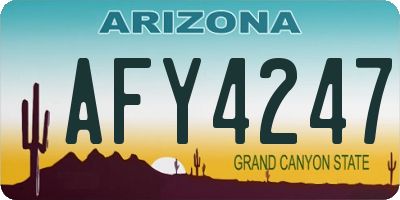 AZ license plate AFY4247