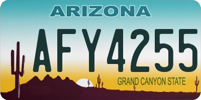 AZ license plate AFY4255