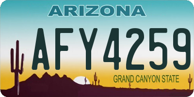 AZ license plate AFY4259