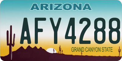 AZ license plate AFY4288