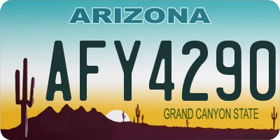 AZ license plate AFY4290