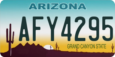 AZ license plate AFY4295