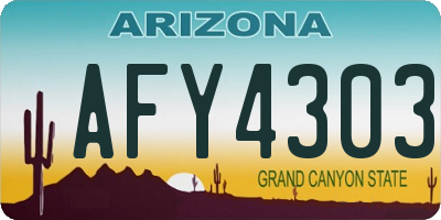 AZ license plate AFY4303