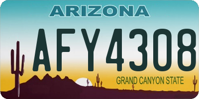 AZ license plate AFY4308