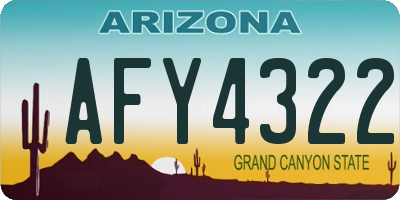 AZ license plate AFY4322