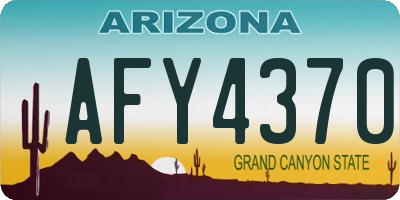 AZ license plate AFY4370