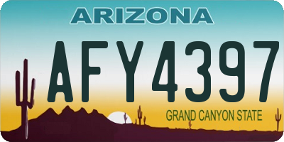 AZ license plate AFY4397