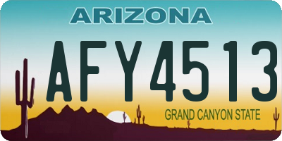 AZ license plate AFY4513
