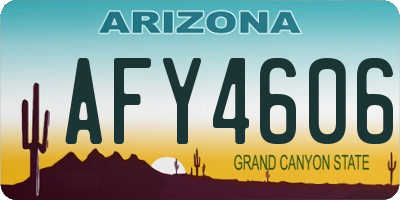 AZ license plate AFY4606