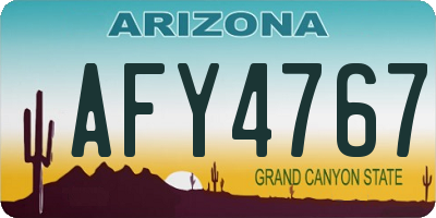 AZ license plate AFY4767