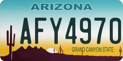 AZ license plate AFY4970
