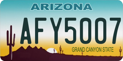 AZ license plate AFY5007