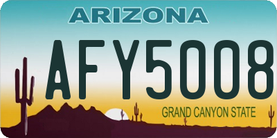AZ license plate AFY5008