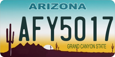 AZ license plate AFY5017