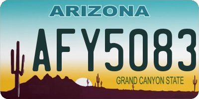 AZ license plate AFY5083