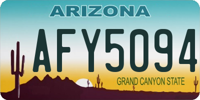 AZ license plate AFY5094
