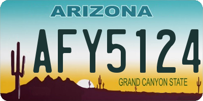AZ license plate AFY5124