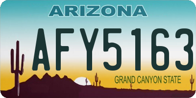 AZ license plate AFY5163
