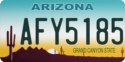 AZ license plate AFY5185