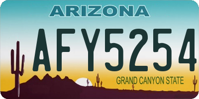 AZ license plate AFY5254