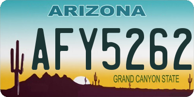 AZ license plate AFY5262