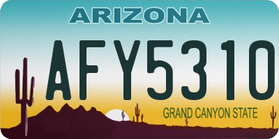 AZ license plate AFY5310