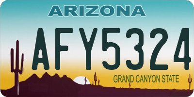 AZ license plate AFY5324
