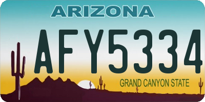 AZ license plate AFY5334