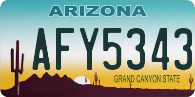 AZ license plate AFY5343